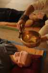 sound therapy session with singing bowl